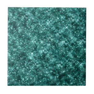 Glamoureus Turquoise Sparkle Stippen Elegant Chic Tegeltje