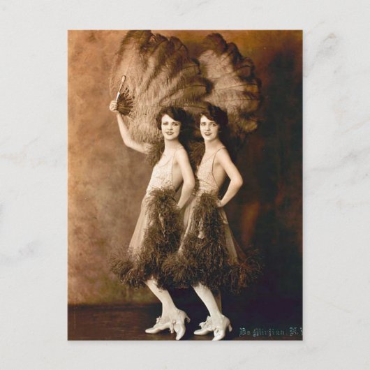 Glamoureus Vaudeville Dancer Duo  veren Briefkaart (Voorkant)