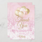 Glamoureus verjaardagsfeestje bedankje bedankkaart (Voorkant / Achterkant)