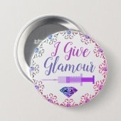 Glamoureus verpleegster ronde button 7,6 cm (Voorkant /achterkant)