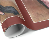 Glamoureus Vintage Edwardian Womanin Pink Gown Cadeaupapier (Rol Hoek)