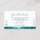 Glamoureus White Blauwgroen Sparkle Glitter met mo Visitekaartje (Achterkant)