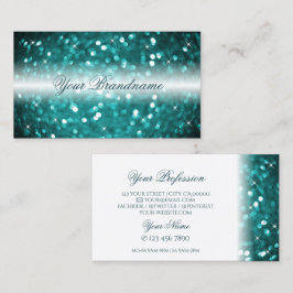 Glamoureus White en Blauwgroen Sparking Glitter St Visitekaartje