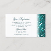 Glamoureus White en Blauwgroen Sparking Glitter St Visitekaartje (Achterkant)