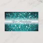 Glamoureus White en Blauwgroen Sparking Glitter St Visitekaartje (Voorkant)