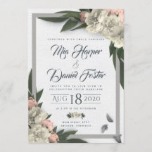 Glamoureus White en Peach Floral Peonies