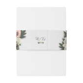 Glamoureus White en Peach Floral Peonies Uitnodigingen Wikkel (Achterkant Voorbeeld)