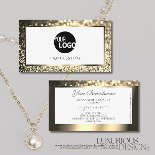 Glamoureus White Gold Sparkle Glitter Logo Elegant Visitekaartje