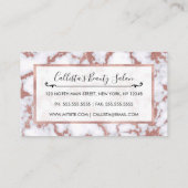 Glamoureus White Rose Gold Glitter Marble Patroon Klantenkaartje (Achterkant)