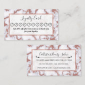 Glamoureus White Rose Gold Glitter Marble Patroon Klantenkaartje (Voorkant / Achterkant)