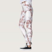 Glamoureus White Rose Gold Glitter Marble Patroon Leggings (Links)