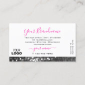 Glamoureus White Silver Sparking Glitter met Logo Visitekaartje (Achterkant)