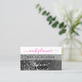 Glamoureus White Silver Sparking Glitter met Logo Visitekaartje (Staand voorkant)
