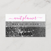 Glamoureus White Silver Sparking Glitter met Logo Visitekaartje (Voorkant)