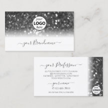 Glamoureus White Silver Sparking Glitter met Logo