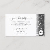 Glamoureus White Silver Sparking Glitter met Logo Visitekaartje (Achterkant)