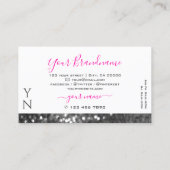 Glamoureus White Silver Sparking Glitter Monogram Visitekaartje (Achterkant)