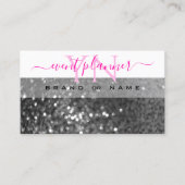 Glamoureus White Silver Sparking Glitter Monogram Visitekaartje (Voorkant)