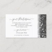 Glamoureus White Silver Sparking Glitter Monogram Visitekaartje (Achterkant)