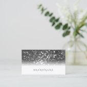 Glamoureus White Silver Sparking Glitter Monogram Visitekaartje (Staand voorkant)