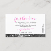 Glamoureus White Silver Sparking Glitter Shimmery Visitekaartje (Achterkant)