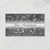 Glamoureus White Silver Sparking Glitter Stijlvol Visitekaartje (Voorkant)