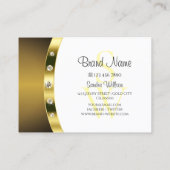 Glamoureus Wit en Goud met Monogram Diamanten Visitekaartje (Achterkant)