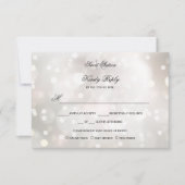 Glamoureus Wit Glitter Sweet 16 RSVP MENU KEUZE (Voorkant)