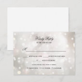 Glamoureus Wit Glitter ZILVER RSVP MENU KEUZE (Voorkant / Achterkant)