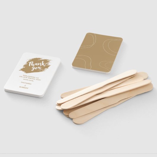 Glamoureus wit & goud blijf cool in stijl Dank u Handwaaier (Niet-gemonteerd)