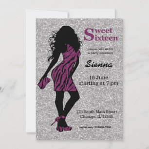 Glamoureus Woman Sweet 16 Kaart