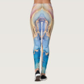 Glamoureus Zilver Glitter roze Marmer Ombre Leggings (Achterkant)