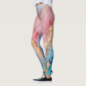 Glamoureus Zilver Glitter roze Marmer Ombre Leggings (Links)