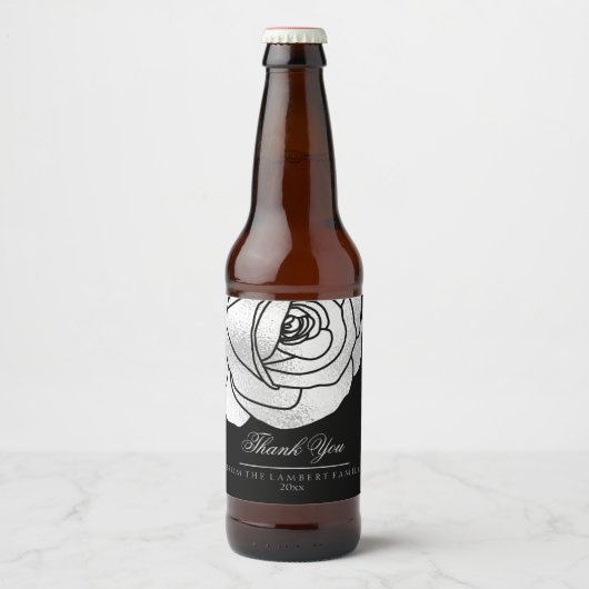 Glamoureus, zilver Roos Bier Etiket (Voorkant)