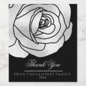 Glamoureus, zilver Roos Wijn Etiket (Enkel label)