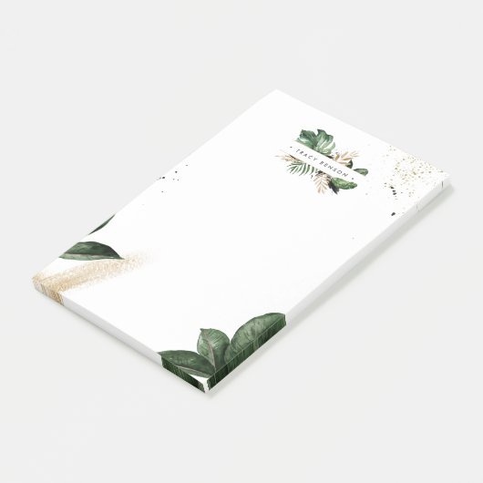 Glamoureus zomergroen gepersonaliseerd post-it® notes (Schuin)