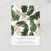 Glamoureus zomergroen | Ketting Display Kaart Visitekaartje (Achterkant)