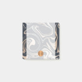 Glamoureus zwart en roos gouden marmer monogram post-it® notes (Voorkant)