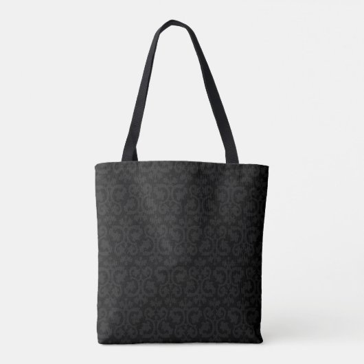 Glamoureus zwart grijs en wit monogram tote bag (Achterkant)