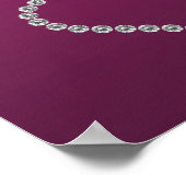 Glamoureus zwart-roze druppelaar Glitter Birthday Poster (Hoek)