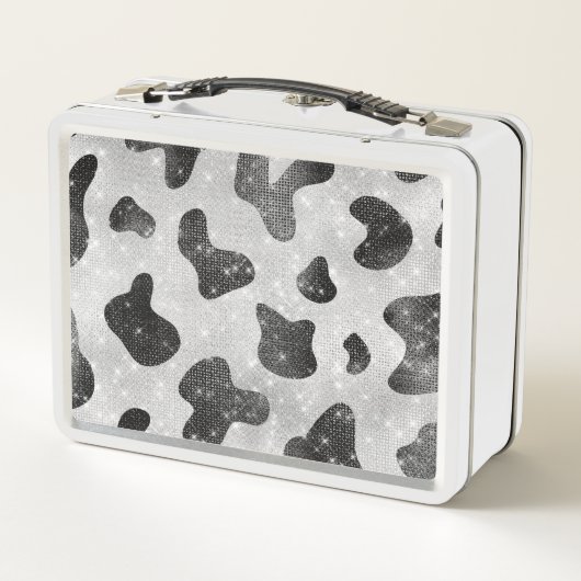 Glamoureus zwarte sparkly Glitter-Koe Afdrukken (Achterkant)