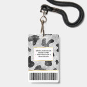 Glamoureus zwarte sparkly Glitter-Koe Afdrukken Badge (Achterkant met lanyard)