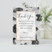 Glamoureus zwarte sparkly Glitter-Koe Afdrukken Bedankkaart (Staand voorkant)