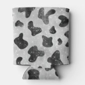 Glamoureus zwarte sparkly Glitter-Koe Afdrukken Blikjeskoeler (Achterkant)