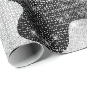 Glamoureus zwarte sparkly Glitter-Koe Afdrukken Cadeaupapier (Rol Hoek)