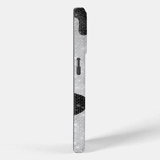 Glamoureus zwarte sparkly Glitter-Koe Afdrukken Case-Mate iPhone Case (Achterkant / Rechts)