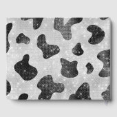 Glamoureus zwarte sparkly Glitter-Koe Afdrukken Gastenboek (Achterkant)