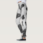 Glamoureus zwarte sparkly Glitter-Koe Afdrukken Leggings (Links)