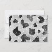 Glamoureus zwarte sparkly Glitter-Koe Afdrukken Save The Date (Achterkant)