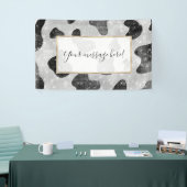 Glamoureus zwarte sparkly Glitter-Koe Afdrukken Spandoek (Beurs)